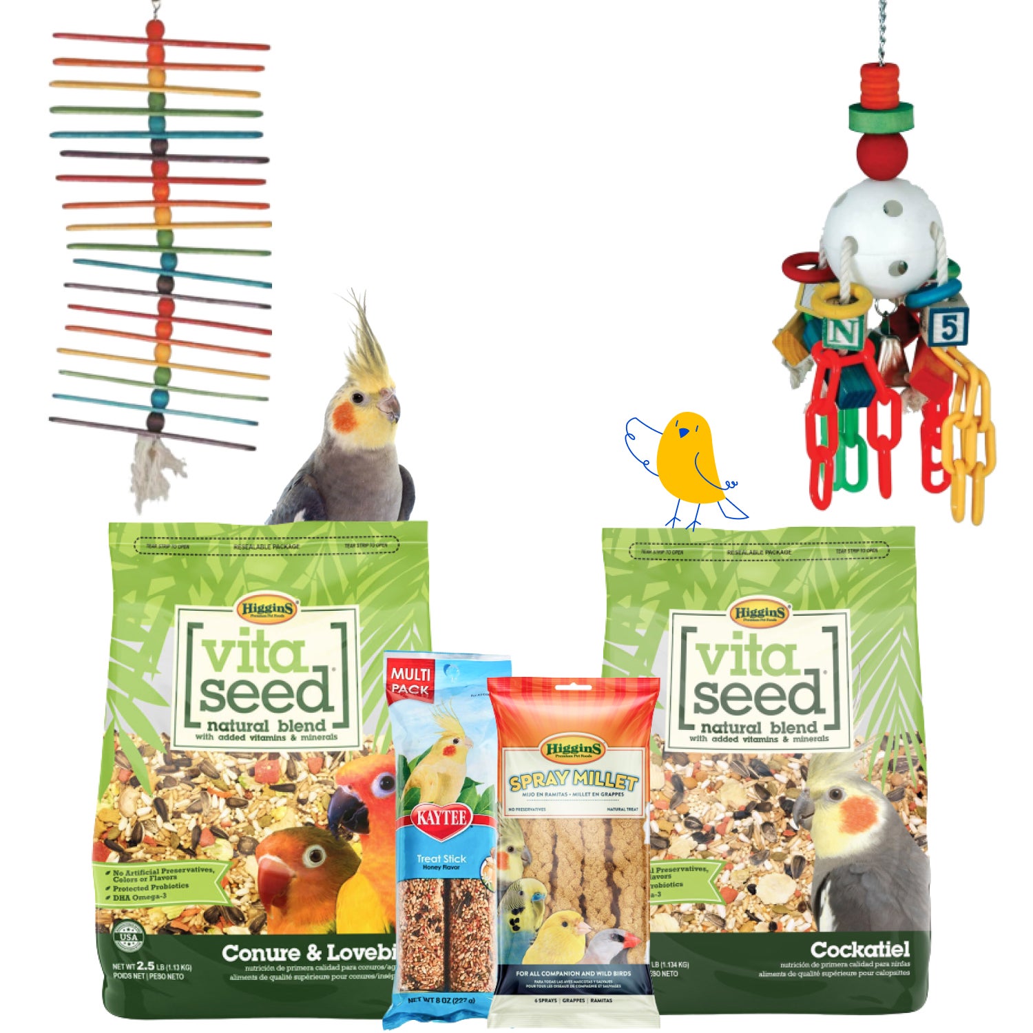 Conure and Cockatiel Supplies Set